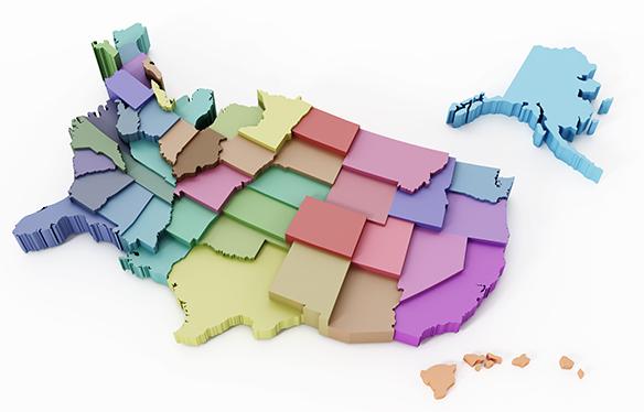 3D Map of the United States